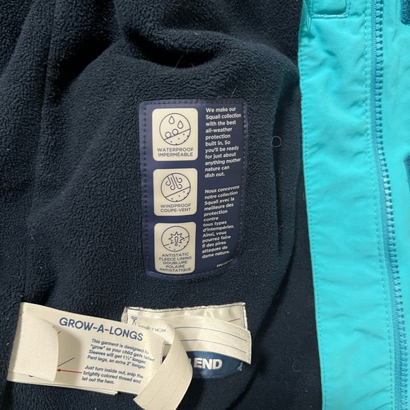 Lands' End Kids' Medium Size 8 Two-Tone Blue Waterproof Raincoat Winter - Picture 6 of 14